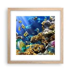 Plakat w ramie jasny dąb - Duży ruch na wakacyjnym szlaku - 30x30 cm