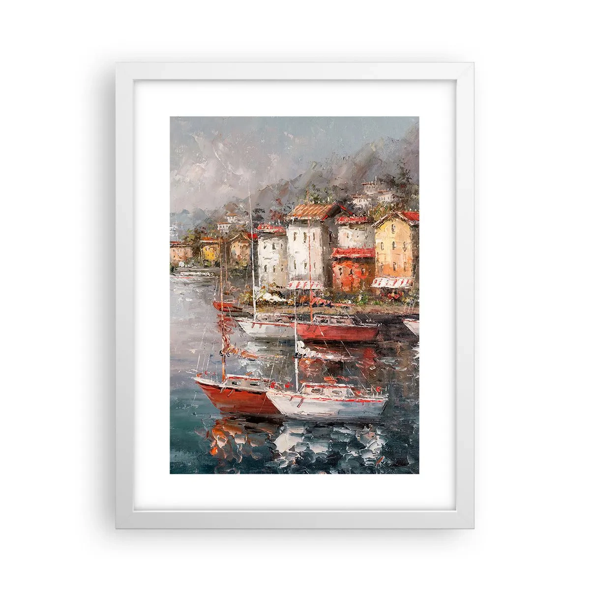 Plakat w białej ramie - Romantyczna przystań - 30x40 cm