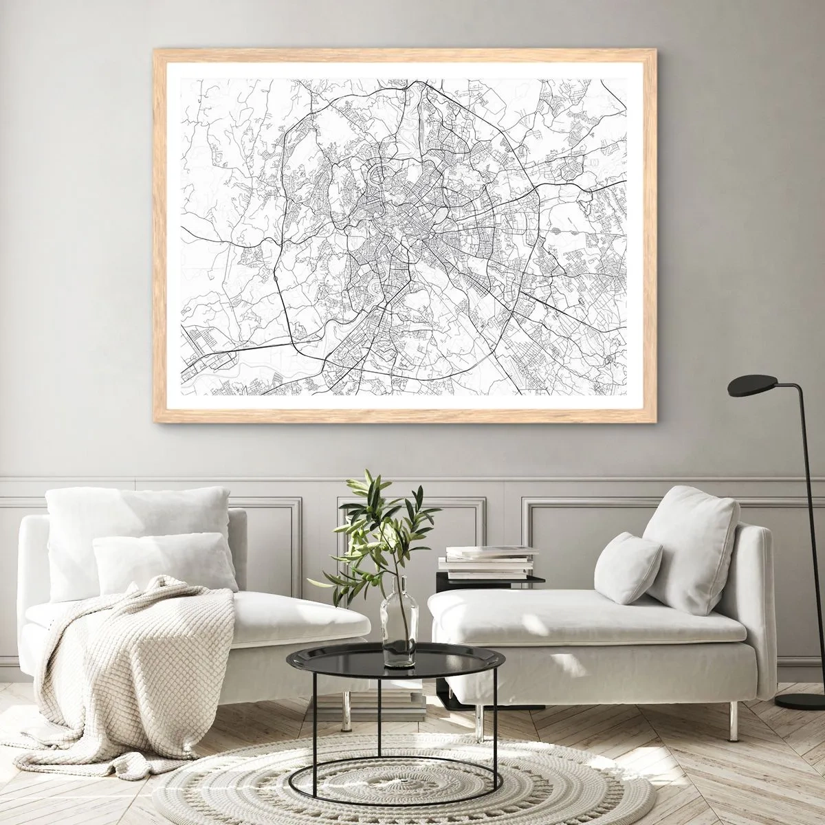 Plakat w ramie jasny dąb - Rzymski krąg - 91x61 cm