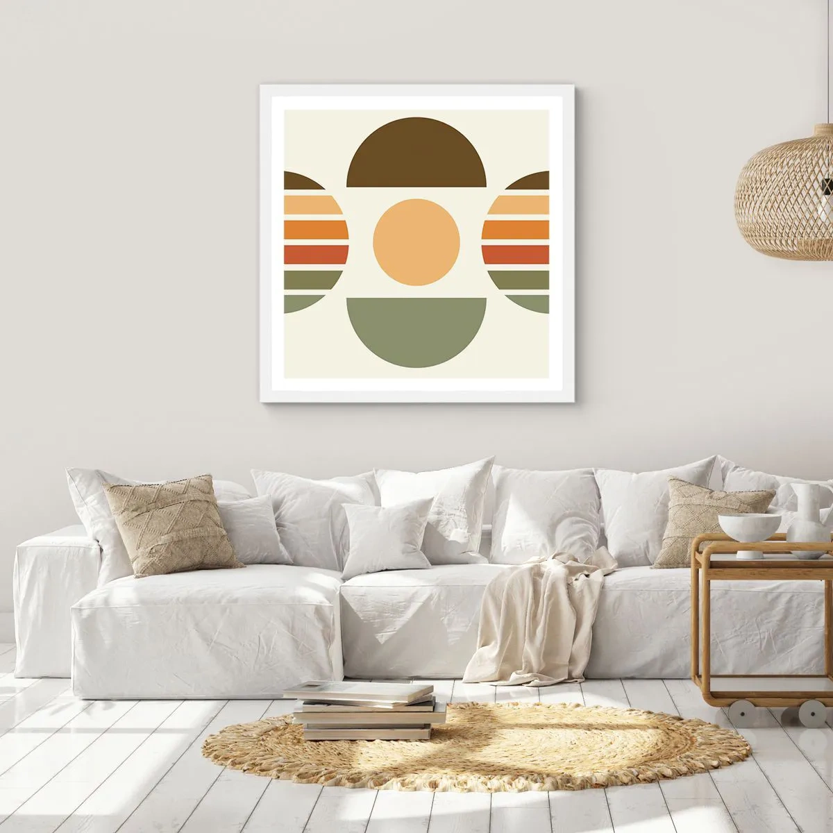 Plakat w białej ramie - W kolorach ziemi - 40x40 cm