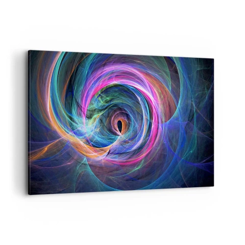 Obraz na płótnie - Abstrakcyjny wir kolorów w odcieniach fioletu, różu i błękitu - 120x80cm - Dokąd mnie zaprowadzisz? - Nowoczesna dekoracja ścienna do salonu, kuchni i sypialni ARTTOR