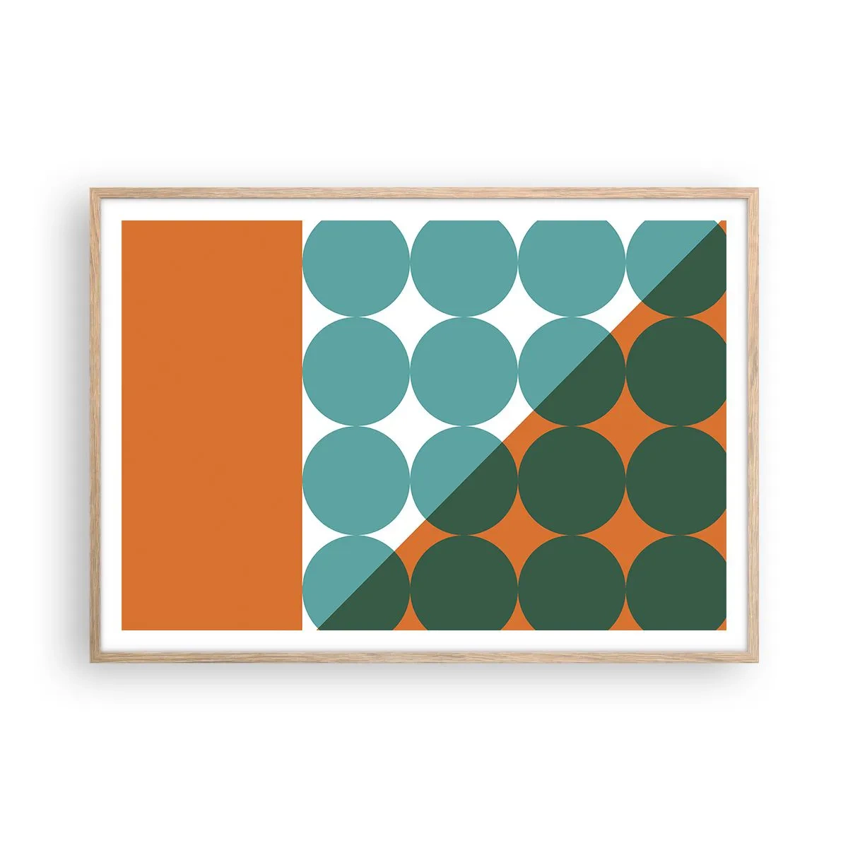 Plakat w ramie jasny dąb - W górę i na skos - 100x70 cm