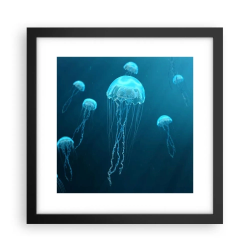 Plakat w czarnej ramie - Oceaniczny taniec - 30x30 cm