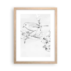 Plakat w ramie jasny dąb - Zimowy poranek - 30x40 cm