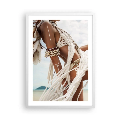 Plakat w białej ramie - Kapłanka słońca - 50x70 cm