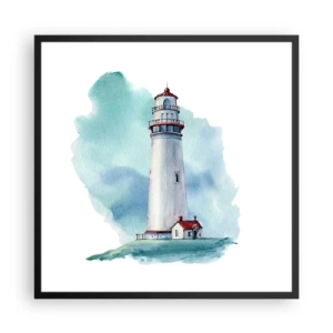 Plakat w czarnej ramie - Łagodna siostra błękitu - 60x60 cm