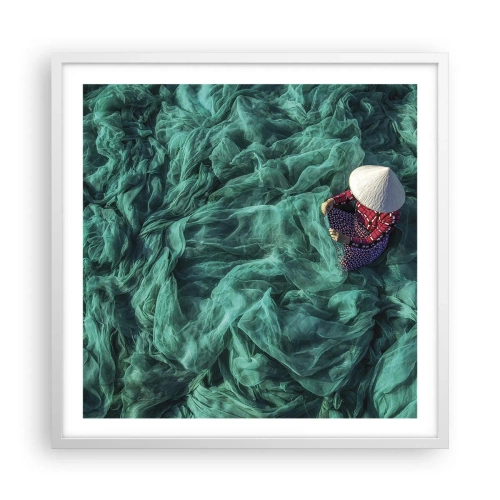 Plakat w białej ramie - W morzu sieci - 60x60 cm
