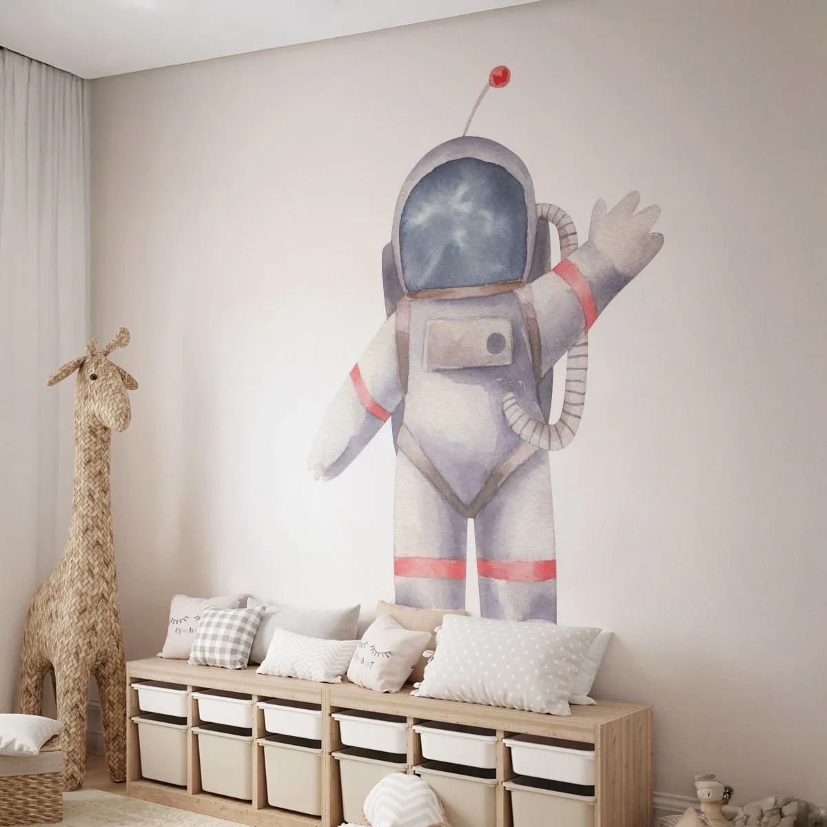 Fototapeta Premium Canvas - To na razie! - Astronauta, Dziecięcy, Minimalizm - 400x280 cm