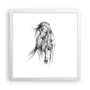 Plakat w białej ramie - We wdzięcznym kłusie - 40x40 cm