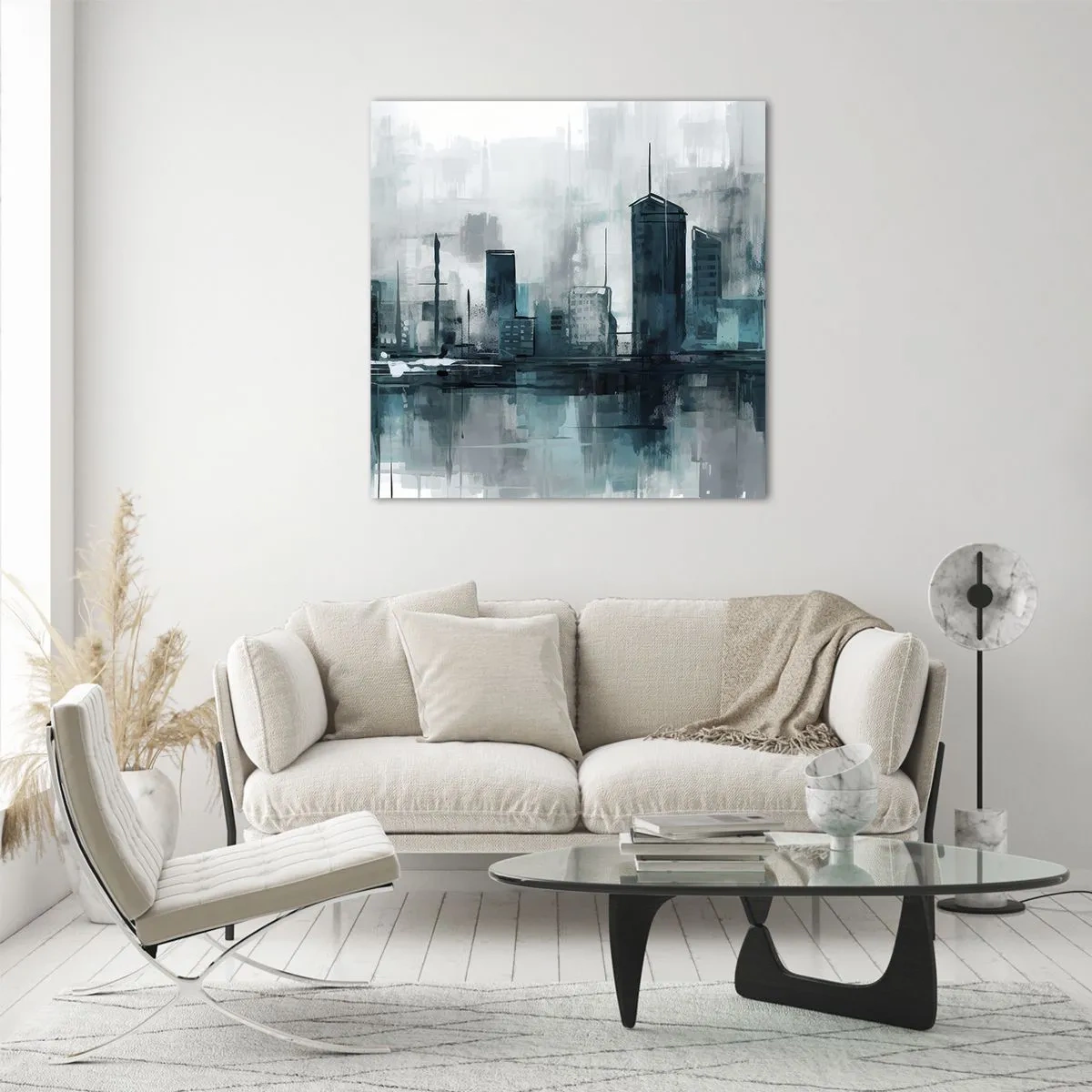 Obraz na szkle - Miasto w kolorze deszczu - 50x50 cm