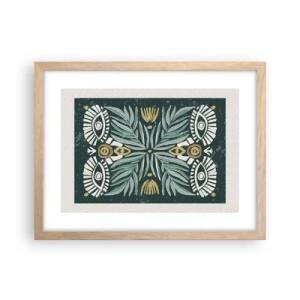 Plakat w ramie jasny dąb - Jak ludowa wycinanka - 40x30 cm