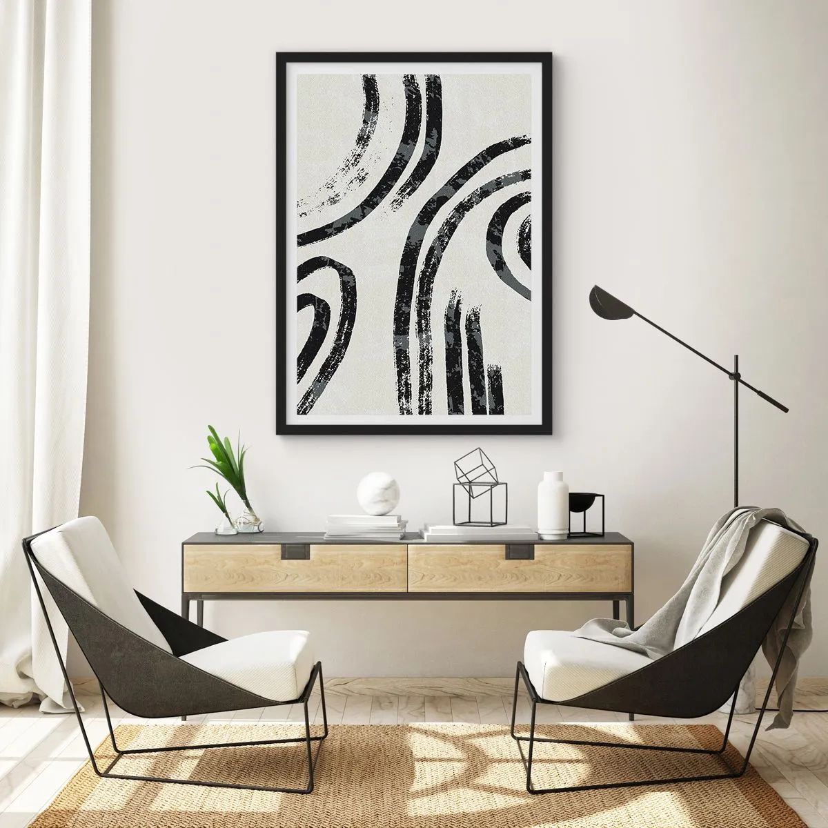 Plakat w czarnej ramie - W pół zatrzymany - 40x50 cm