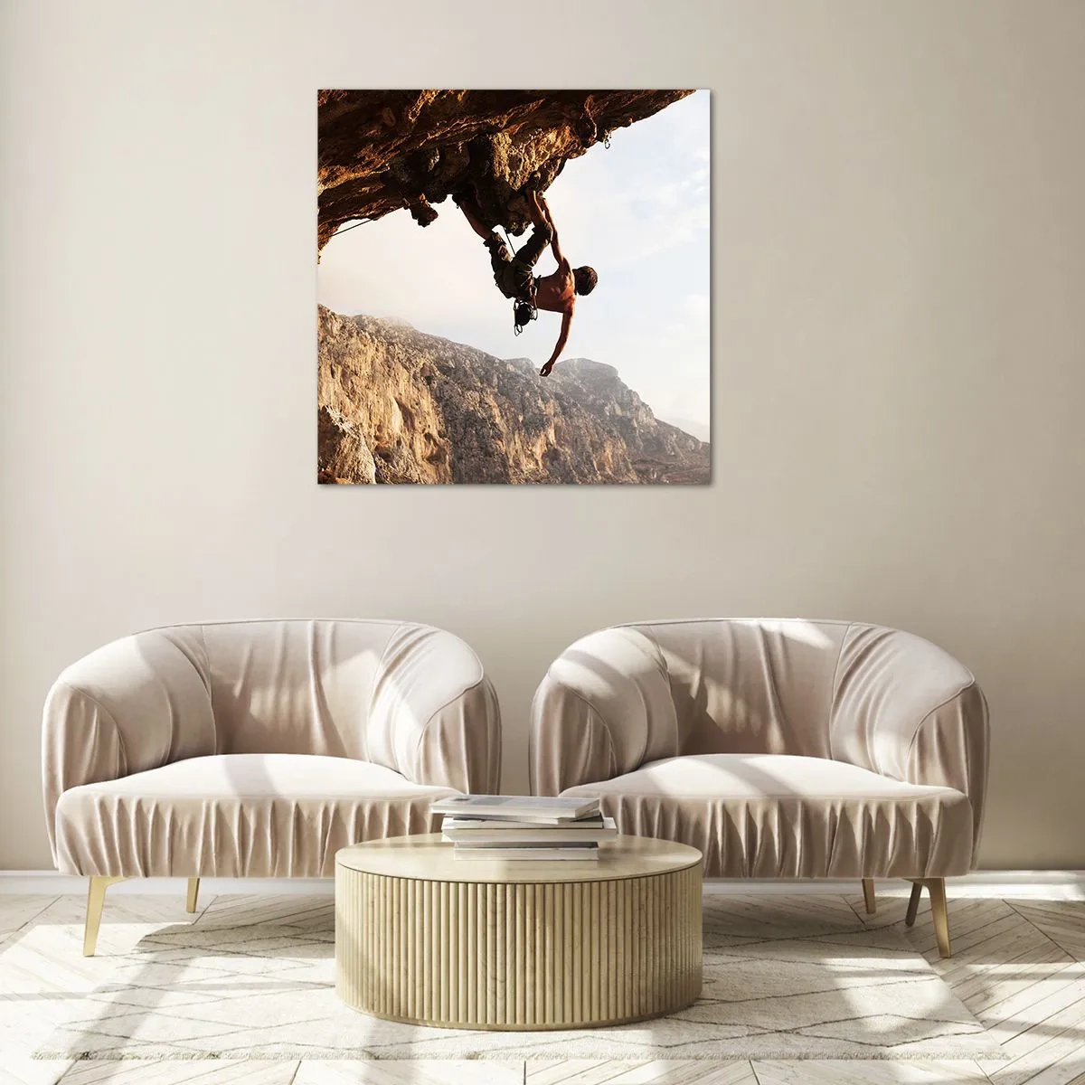 Obraz na szkle - Świat skurczony w garści na obrywie głazu - 60x60 cm