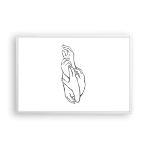 Plakat w białej ramie - Dobry dotyk - 91x61 cm