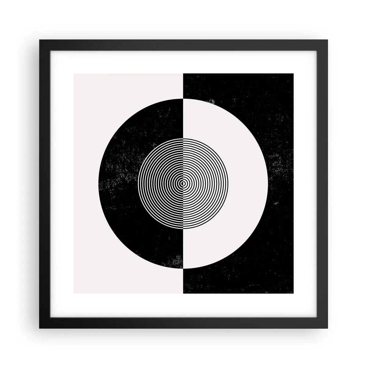 Plakat w czarnej ramie - Harmonia w czerni i bieli - 40x40 cm
