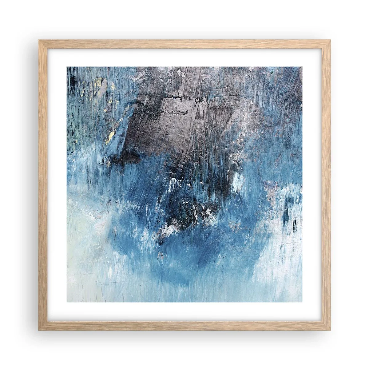 Plakat w ramie jasny dąb - Błękitna rapsodia - 50x50 cm