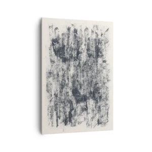 Obraz na płótnie - Abstrakcyjna mglista kompozycja w odcieniach szarości - 70x100cm - Mglista kompozycja - Nowoczesna dekoracja ścienna do salonu i sypialni ARTTOR