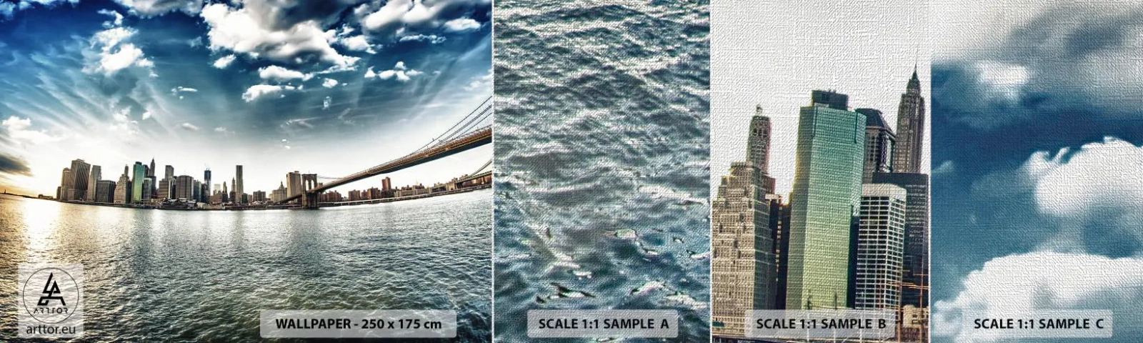 Fototapeta Próbka Premium Canvas - Szklana wyspa - Miasto, Nowy Jork, Architektura - 100x30 cm