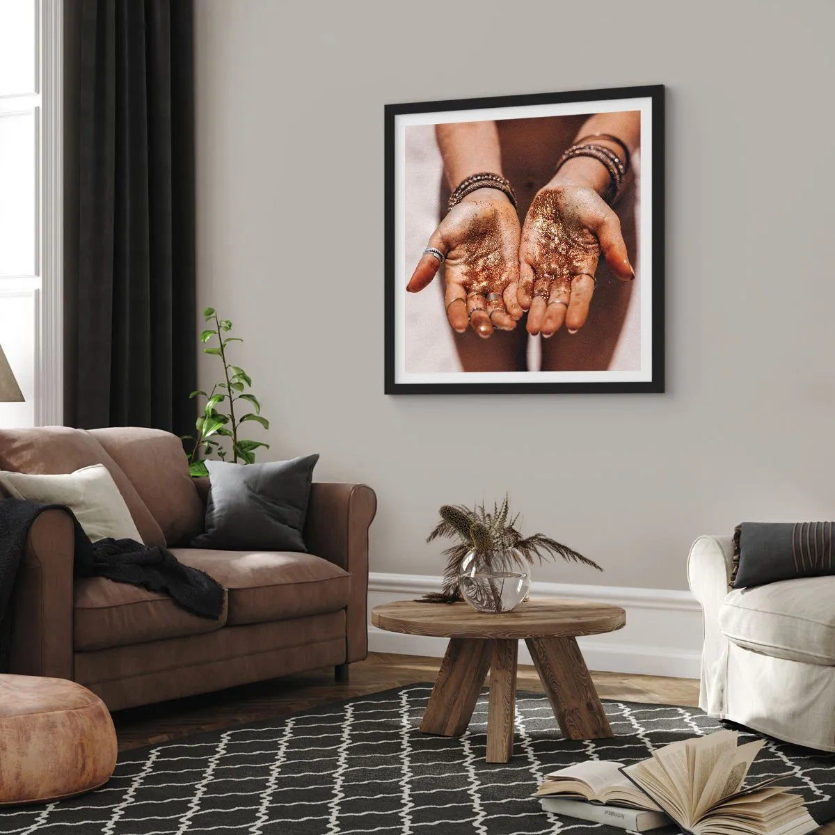 Plakat w czarnej ramie - Dar dla ciebie - 50x50 cm