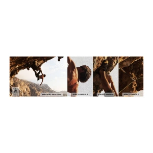 Fototapeta Próbka Premium Sand - Świat skurczony w garści na obrywie głazu - Wyspa Kalymnos, Wspinaczka Skałkowa, Krajobraz - 100x30 cm