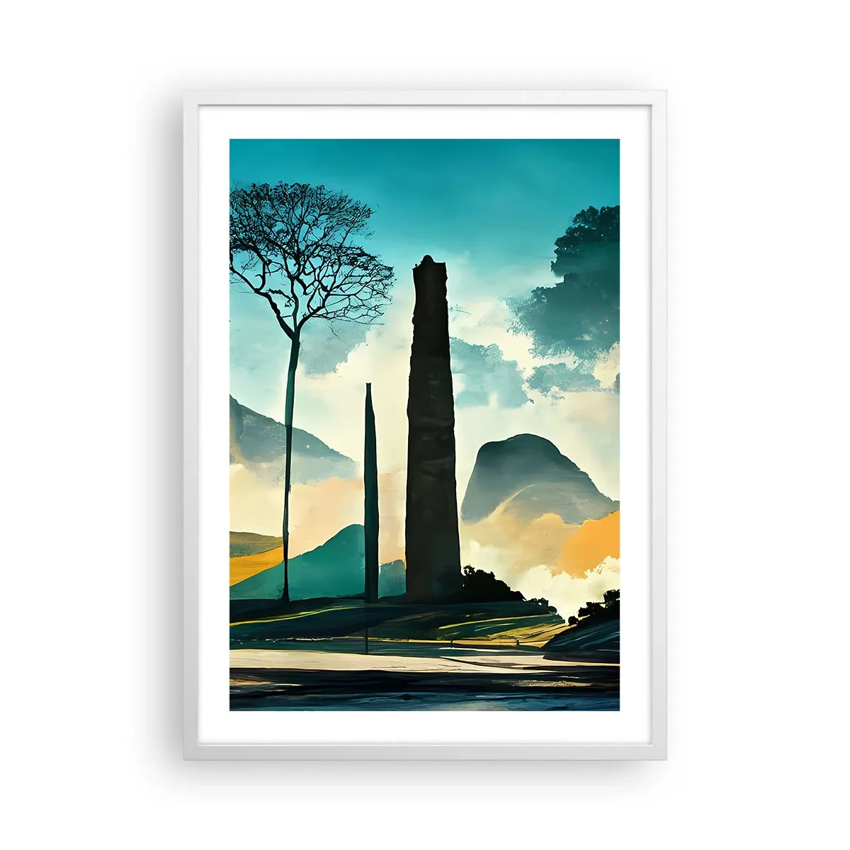 Plakat w białej ramie - Wciąż wyżej i wyżej - 50x70 cm