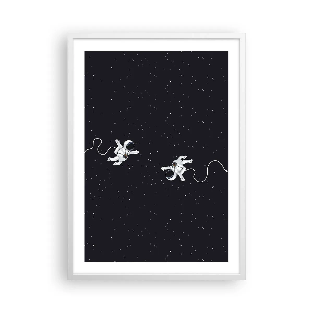 Plakat w białej ramie - Kosmiczny pląs - 50x70 cm