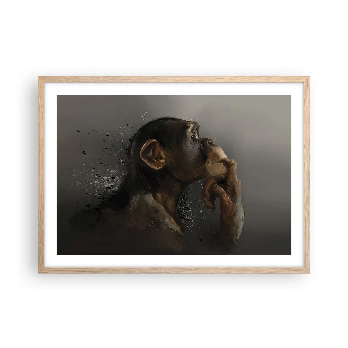 Plakat w ramie jasny dąb - Z pewnością myśliciel - 70x50 cm