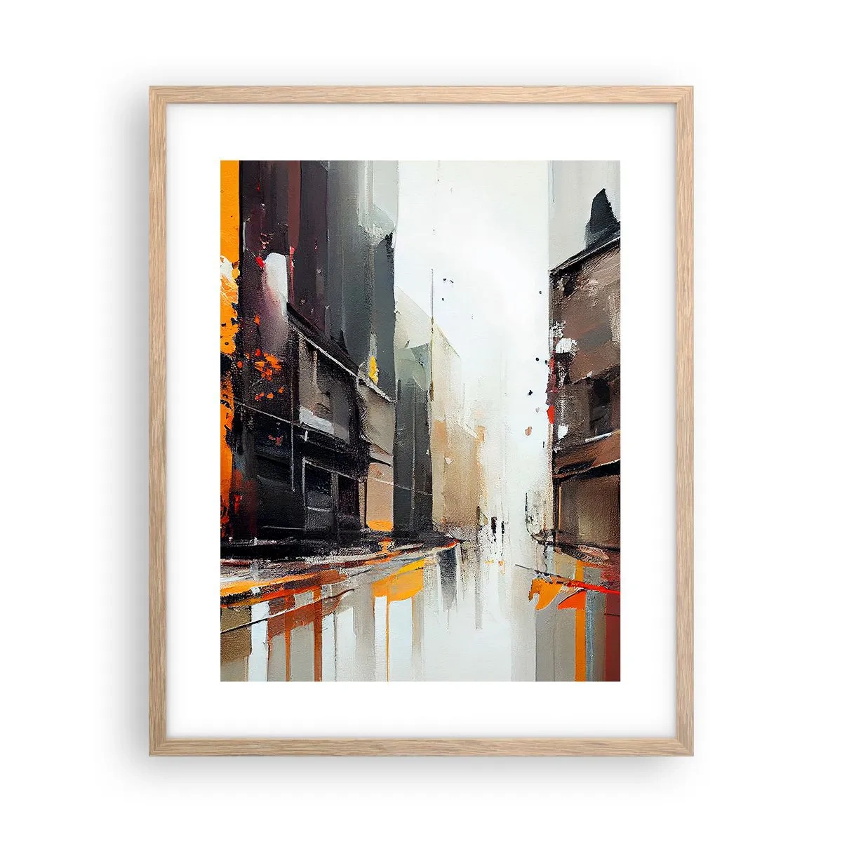 Plakat w ramie jasny dąb - Deszczowy dzień - 40x50 cm