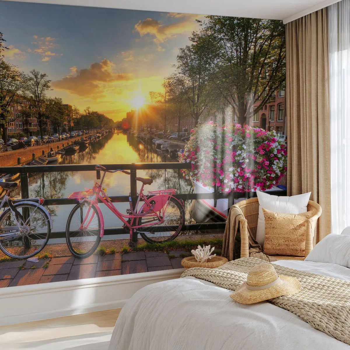 Fototapeta Samoprzylepna Deluxe Sticker - Wiosenny poranek w Amsterdamie - Miasto, Amsterdam, Architektura - 250x175 cm