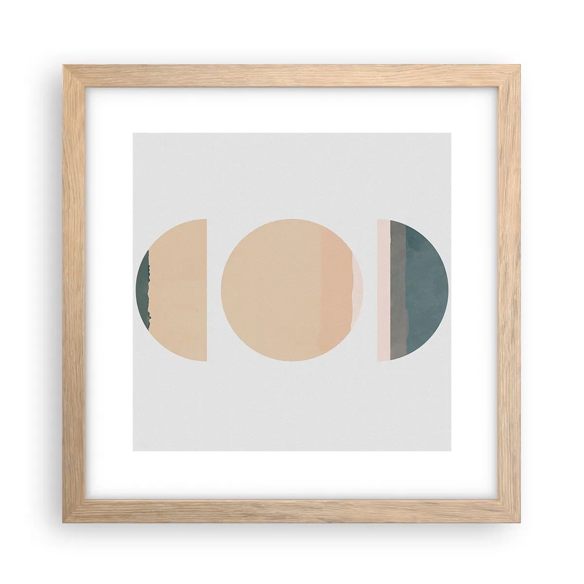 Plakat w ramie jasny dąb - Koło za kołem - 30x30 cm