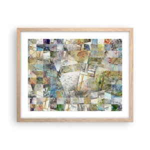 Plakat w ramie jasny dąb - Geometryczne przetasowanie - 50x40 cm