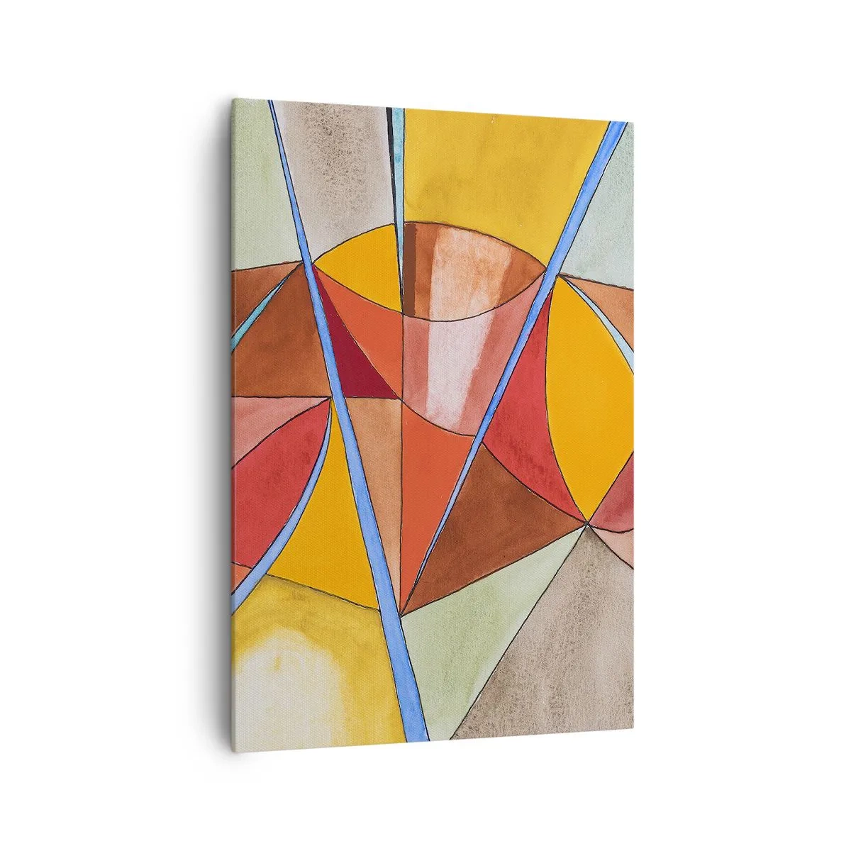 Obraz na płótnie - Abstrakcyjna kompozycja w żywych barwach geometrycznych - 70x100cm - Karuzela, karuzela marzeń - Nowoczesna dekoracja ścienna do salonu i sypialni ARTTOR