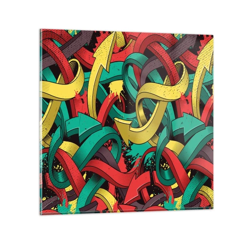 Obraz na szkle - Którędy do celu? - 30x30 cm