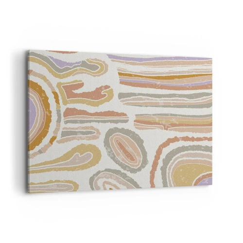 Obraz na płótnie - Kolorowe przekroje abstrakcyjnych kształtów - 100x70cm - Barwne przekroje - Nowoczesna dekoracja ścienna do salonu, kuchni i sypialni ARTTOR