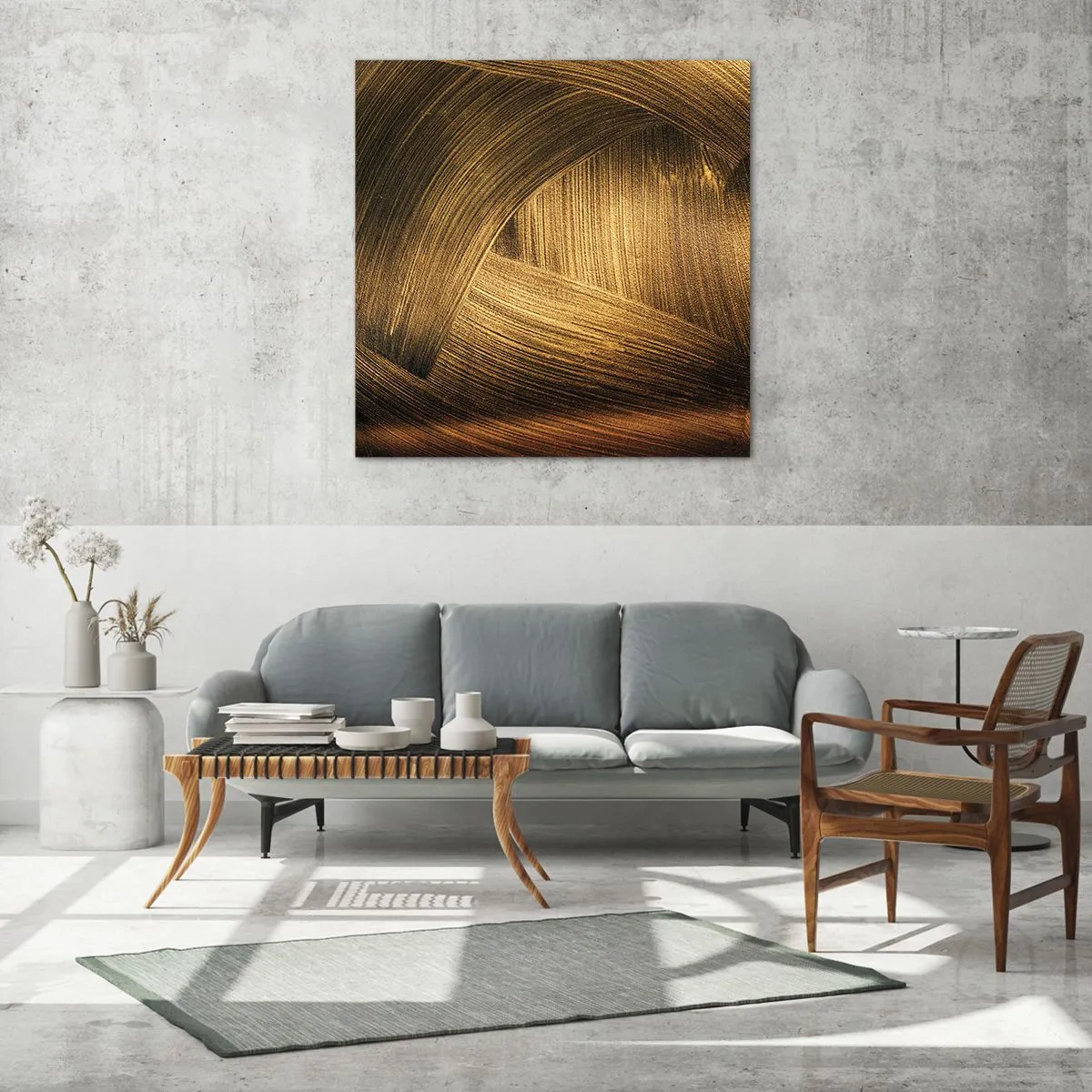 Obraz na szkle - W złotym labiryncie - 60x60 cm