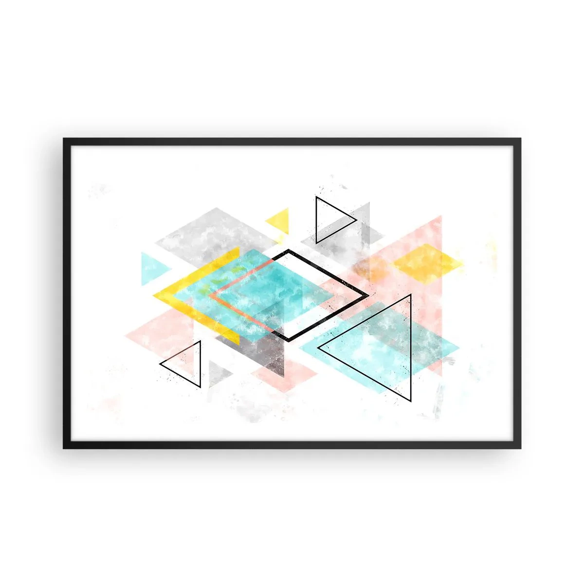 Plakat w czarnej ramie - Igraszka geometryczna - 91x61 cm