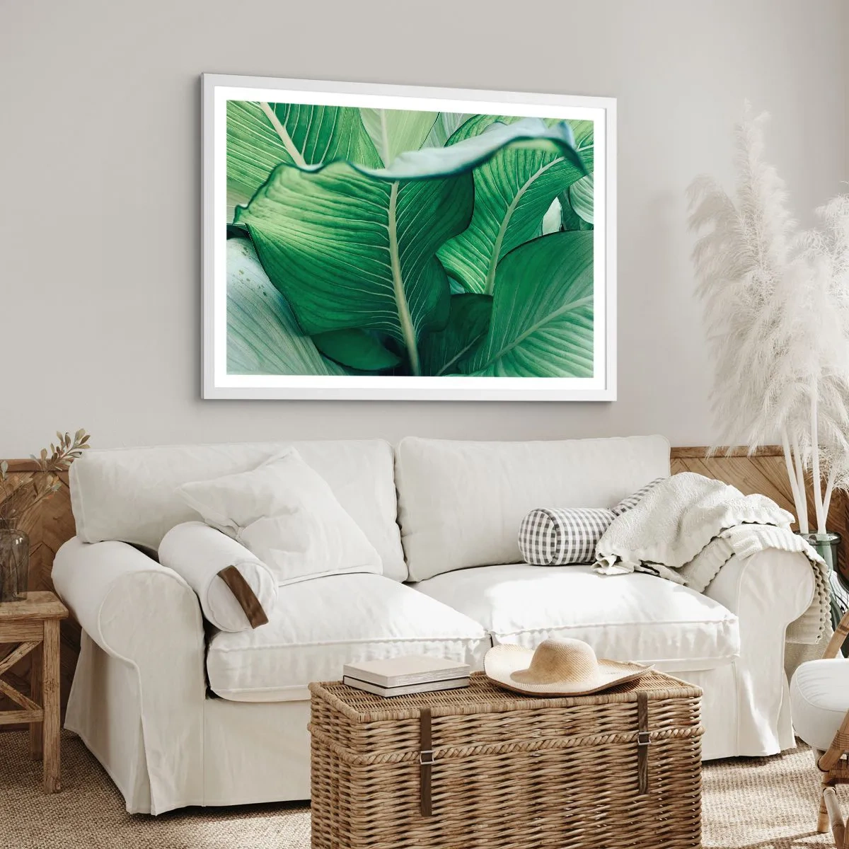Plakat w białej ramie - Życie intensywnie zielone - 100x70 cm