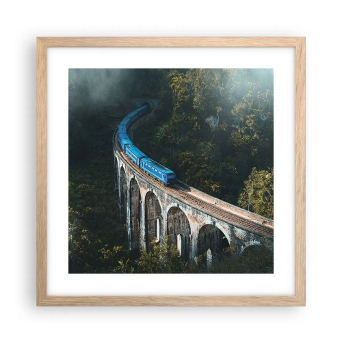 Plakat w ramie jasny dąb - Pociąg do natury - 40x40 cm