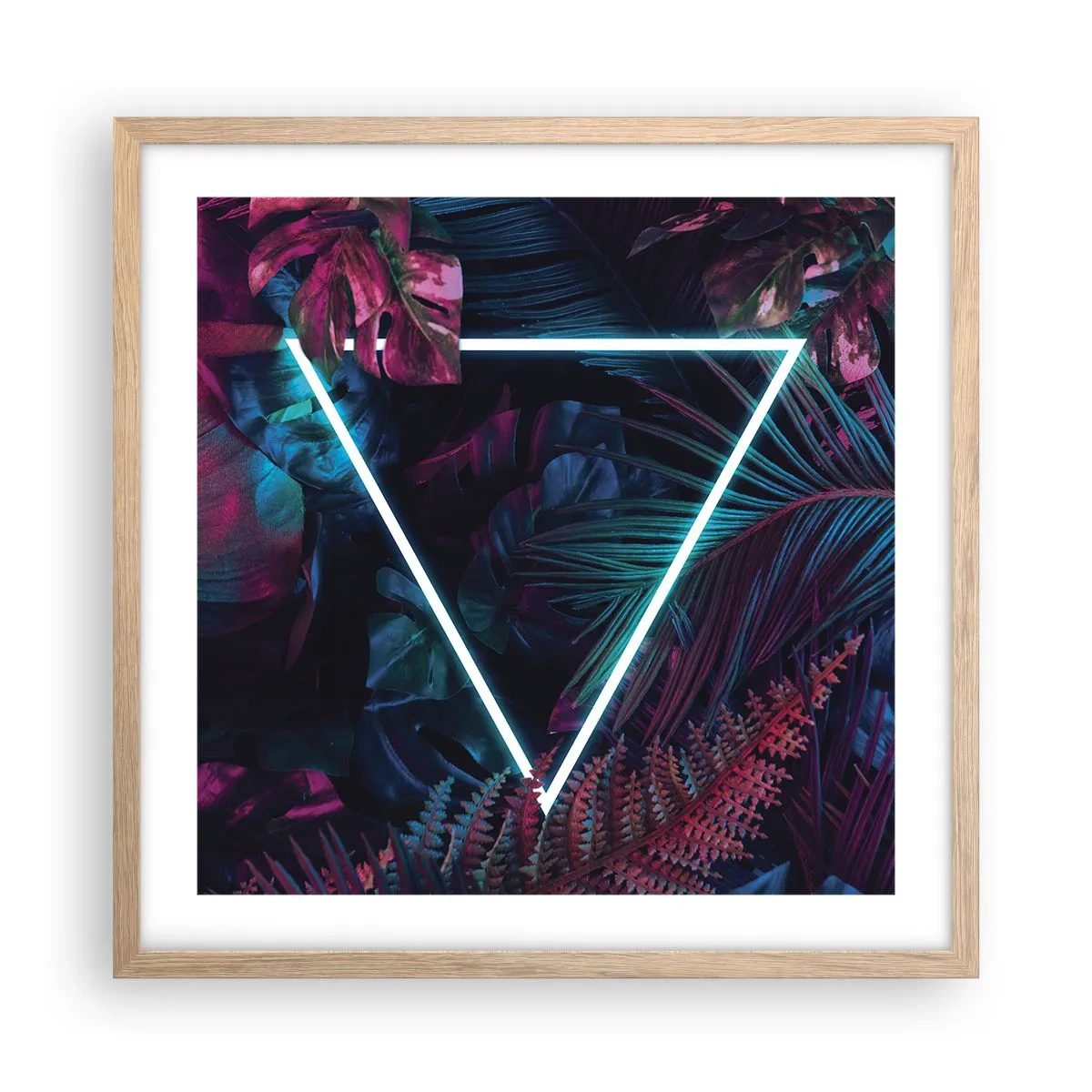 Plakat w ramie jasny dąb - Ogród w stylu disco - 50x50 cm