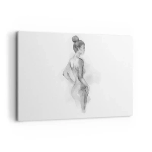 Obraz na płótnie - Akwarelowy szkic kobiecej sylwetki - 120x80cm - Piękna jak malowanie - Nowoczesna dekoracja ścienna do salonu, kuchni i sypialni ARTTOR
