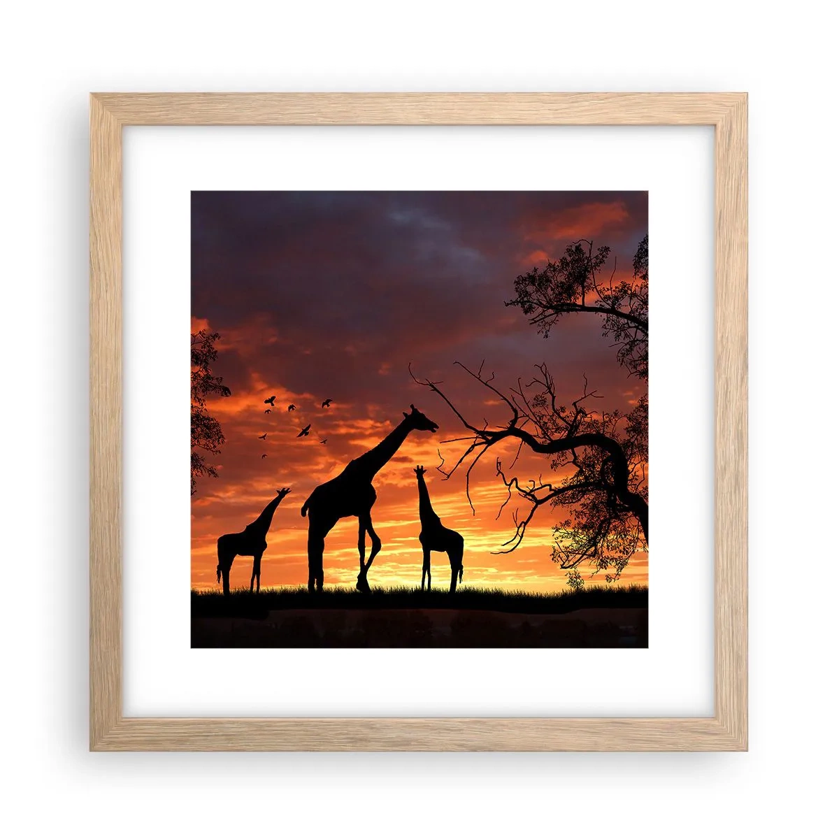 Plakat w ramie jasny dąb - Mała kolacja w gronie najbliższych - 30x30 cm