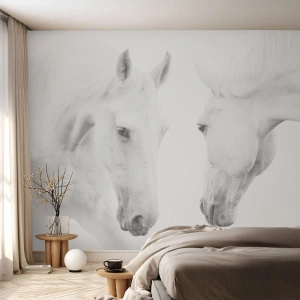 Fototapeta Samoprzylepna Deluxe Sticker - Czy to jest przyjaźń…? - Konie, Natura, Zwierzęta - 350x256 cm