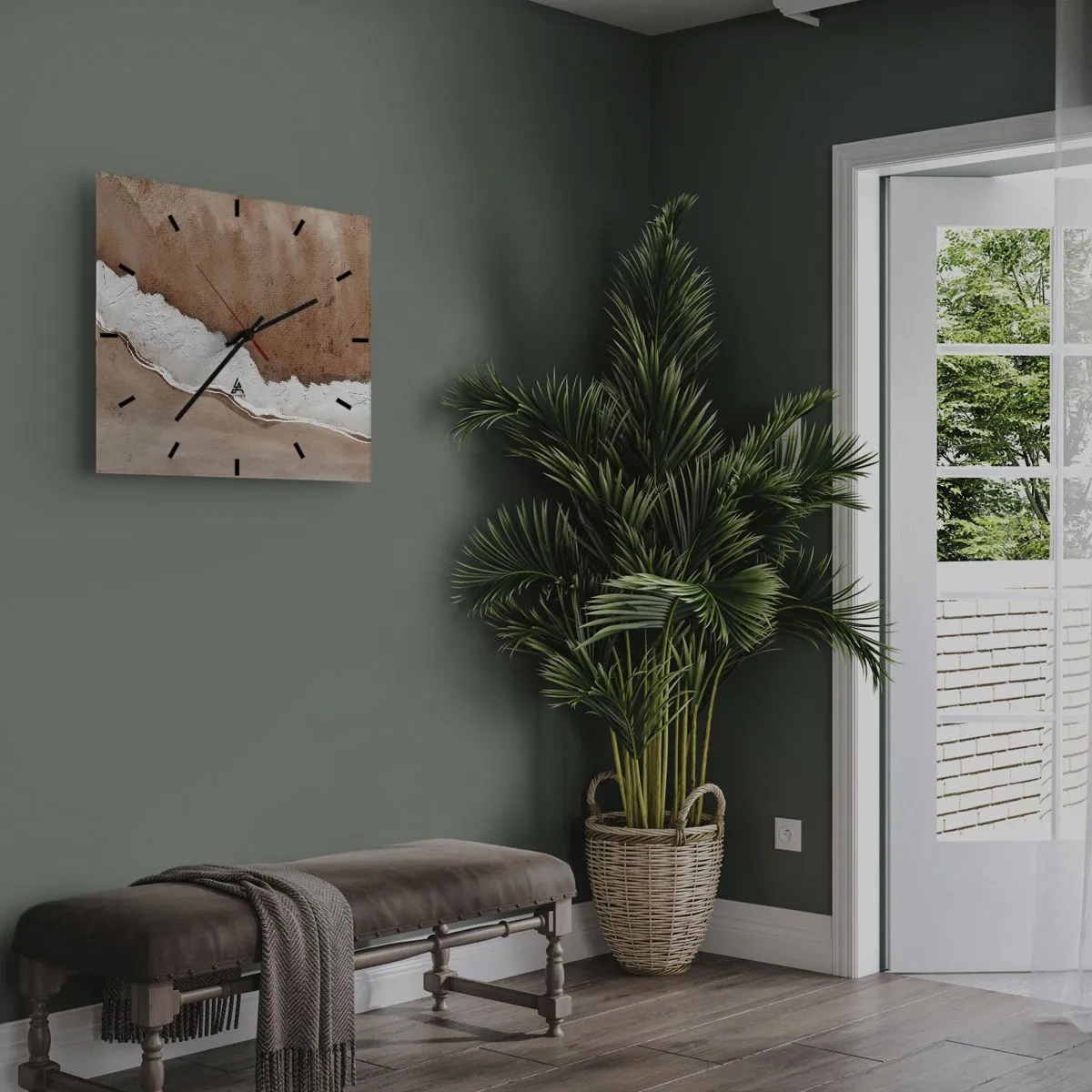 Zegar ścienny - W kolorach ziemi - 30x30 cm