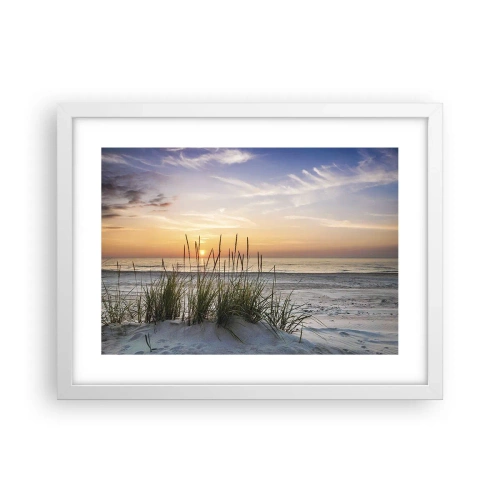 Plakat w białej ramie - Popatrz, pomyśl, poczuj - 40x30 cm