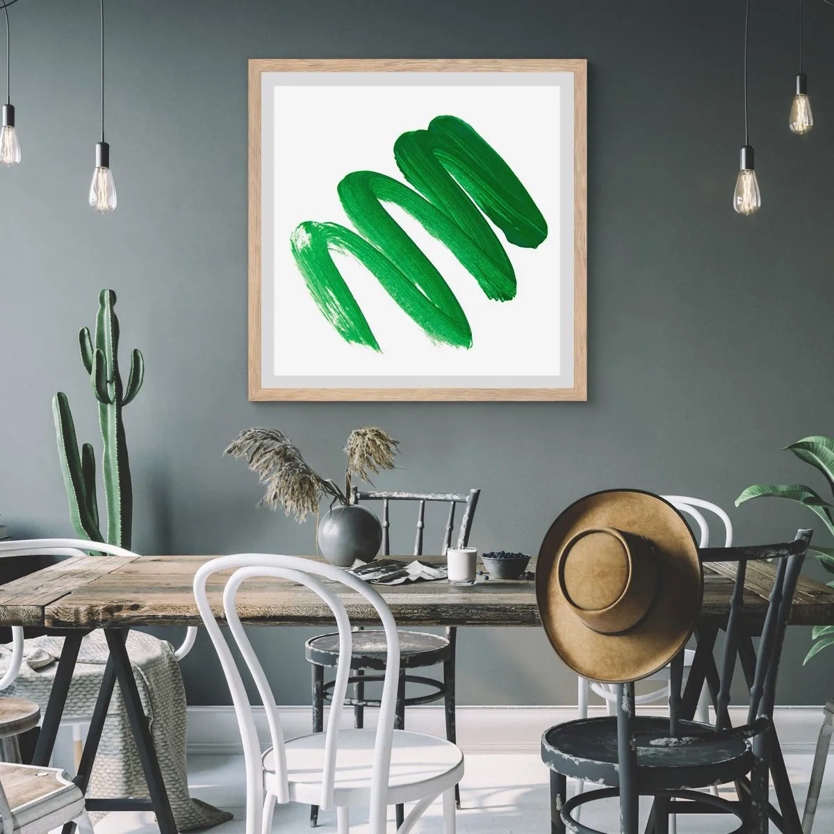 Plakat w ramie jasny dąb - Zielony żart - 50x50 cm