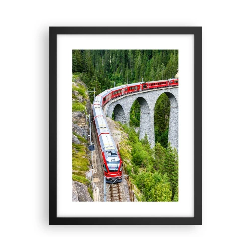 Plakat w czarnej ramie - Kolej na górskie widoki - 30x40 cm