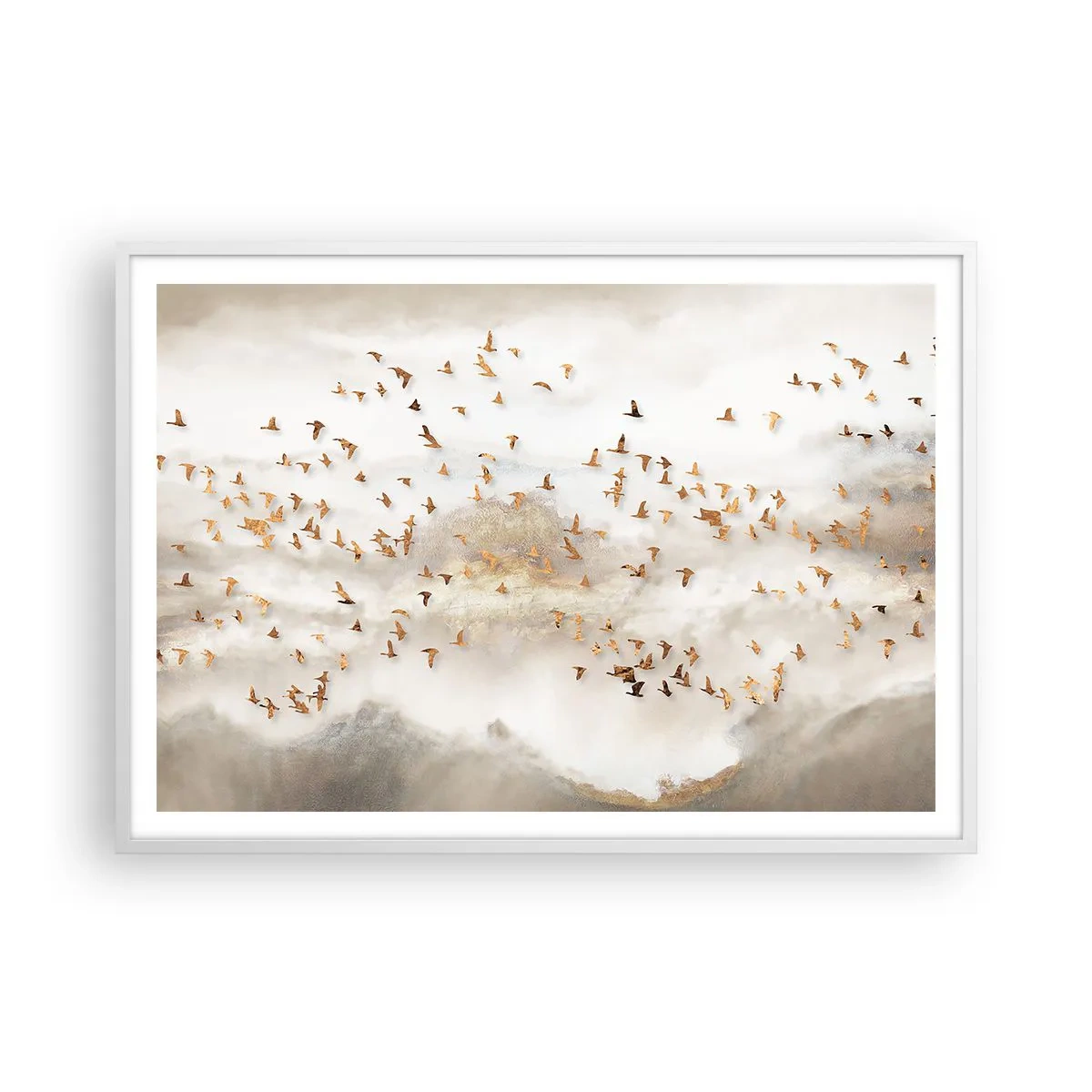 Plakat w białej ramie - Już czas… - 100x70 cm