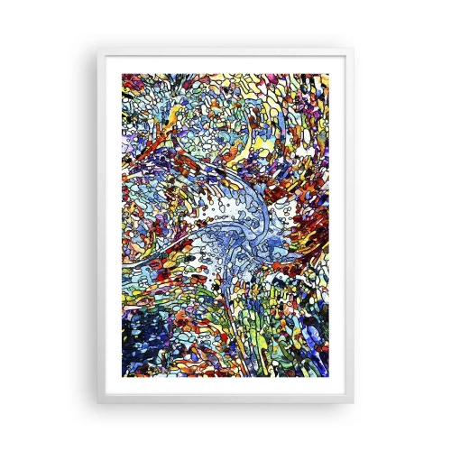 Plakat w białej ramie - Witraż kroplisty - 50x70 cm