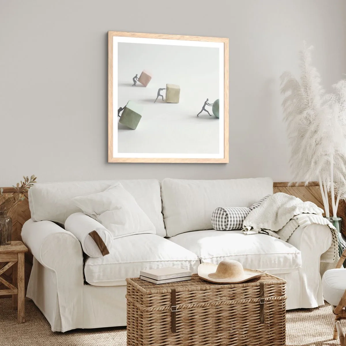 Plakat w ramie jasny dąb - Samo życie - 60x60 cm