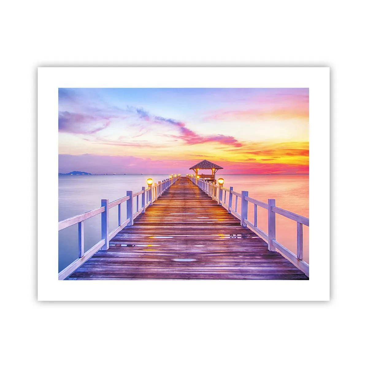 Plakat - Liliowo-złota cisza wieczoru - 50x40 cm